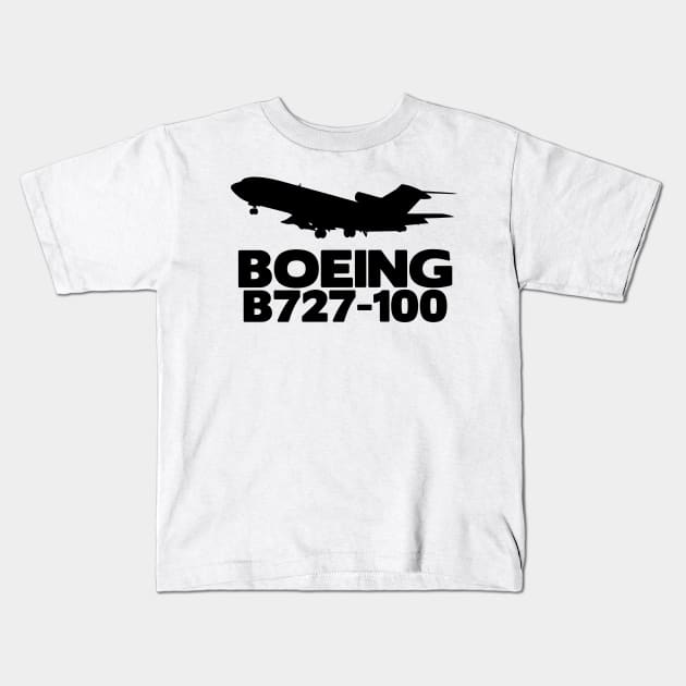 Boeing B727-100 Silhouette Print (Black) Kids T-Shirt by TheArtofFlying